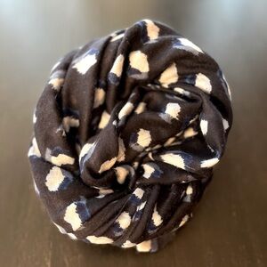 Navy with clouds long nylon blend scarf great for any season